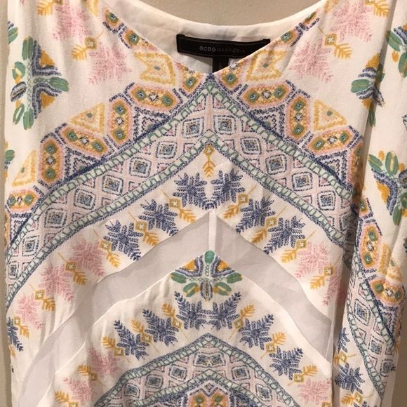 BCBGMAXAZRIA Cora Multicoloured Asymmetrical Top - Picture 3 of 11